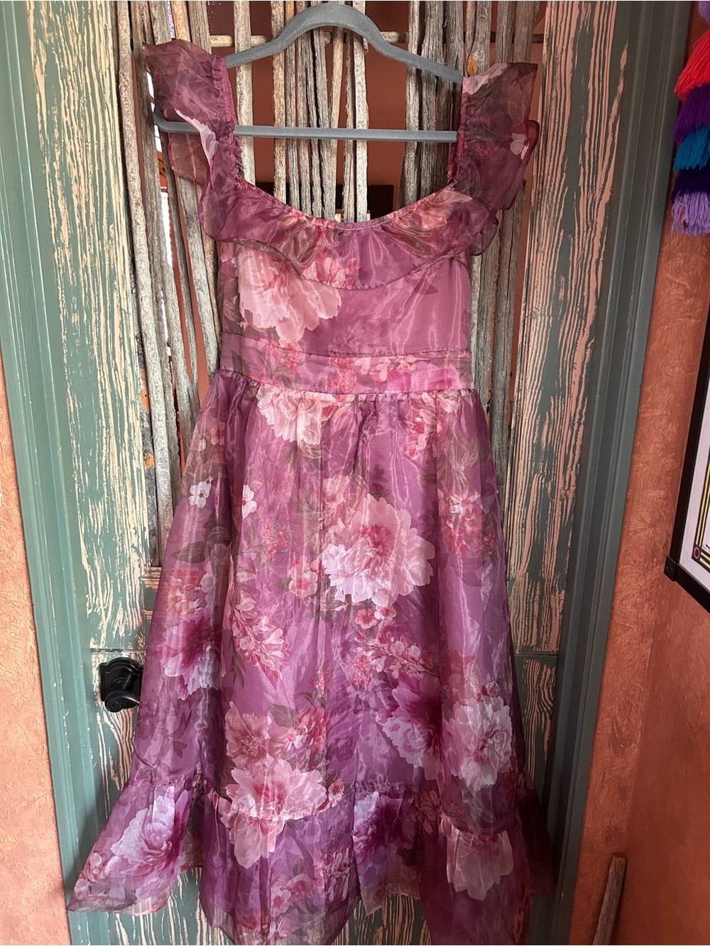 Lulus Floral Ruffle Off the Shoulder floral Party Dress - worn once